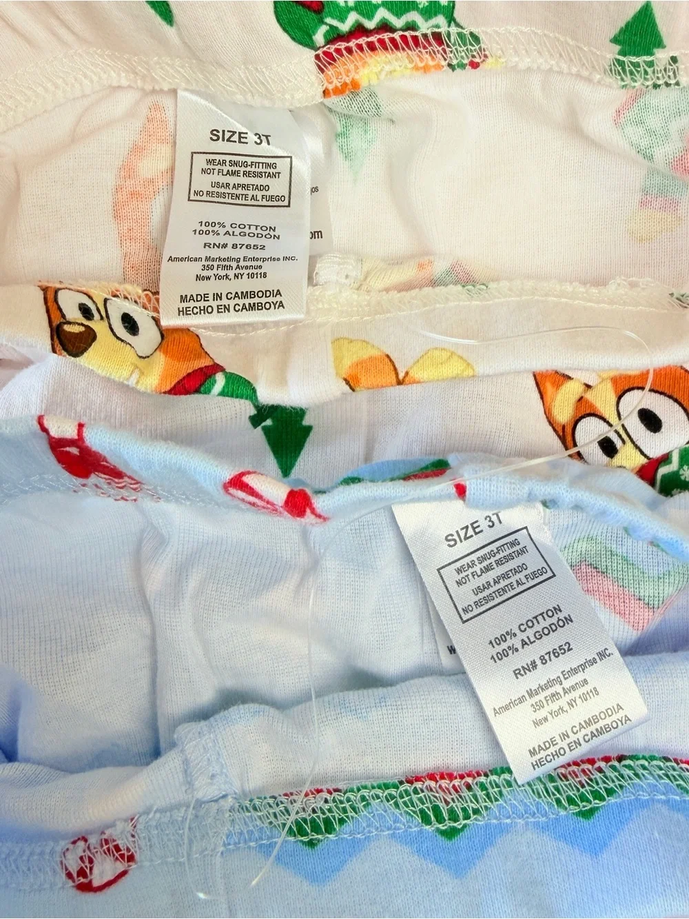 Bluey Bingo Christmas Pajamas 3T 4 Piece Cotton Set NWT